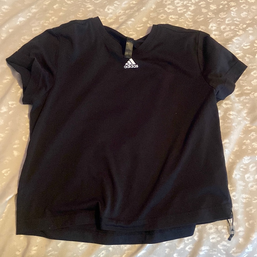 ADIDAS BLACK CROP TEE